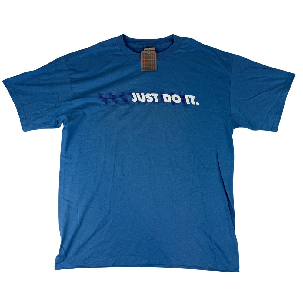 Nike Graphic Tee Mens XL Blue Just Do It Short Sleeve Cotton Shirt 691835-412
